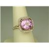 Image 1 : Spectacular 14K YG Ladies Custom Made Ring Set with a very fine center oval intense pink Kunzite wei