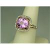 Image 2 : Spectacular 14K YG Ladies Custom Made Ring Set with a very fine center oval intense pink Kunzite wei