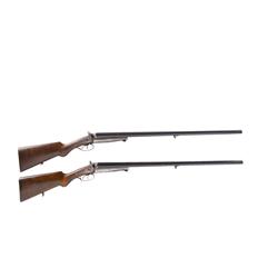 Pair of Husqvarna's Mdl 20B 12 ga SN:206251,207468, Very nice pair of double barrel, exposed hammer,