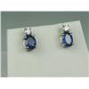 Image 2 : Elegant 14K WG Ladies Custom Made Earrings Set with 2 fine matching Ceylon color sapphires weighing 
