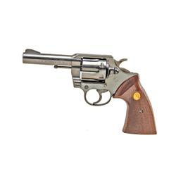 Colt Lawman Mark III Cal .357mag SN:L27858 DA 6 shot heavy barrel revolver. Blued finish, wood check