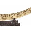 Image 3 : Beautiful Hand Carved Antique Ivory Tusk Over approx 100 years old, very finely hand carved with fig