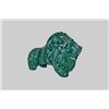 Image 1 : Malachite Statue of African Lion Heavy swirling, weighs 14.05 lbs, measures 10 1/2"x7 1/2". Small ch