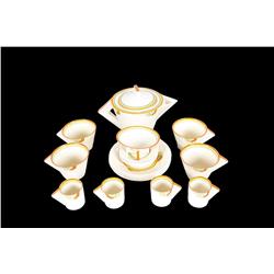 Bizarre Clarice Cliff Tea Set Signed, beautiful hand painted Hooneyglaze Pattern, Wilkinson Ltd, Eng