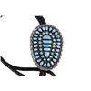 Image 2 : Navajo Men's Sterling Bolo Tie Has beautiful natural turquoise, signed "HTM" by silversmith Henry Mo