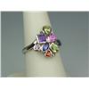 Image 2 : Gorgeous 10K WG Ladies Designer Ring Finely crafted, bezel set with high quality multi-colored gemst