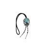 Image 1 : Magnificent Men's Bolo Tie With large spiderweb turquoise cab, approx 200+ carats set in sterling si