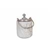 Image 1 : Wave Crest Hand Painted Biscuit Jar With silver plated handle and lid, stamped wave crest on base, m
