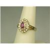 Image 3 : Dazzling 14K Yellow Gold Ladies Ring Set with a center red ruby and pave set with over 22 round diam