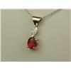 Image 1 : Very High Quality 14K WG Ladies Pendant Custom, set with a fine oval red ruby weighing 1.08 carats a