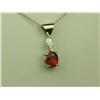 Image 2 : Very High Quality 14K WG Ladies Pendant Custom, set with a fine oval red ruby weighing 1.08 carats a