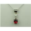 Image 3 : Very High Quality 14K WG Ladies Pendant Custom, set with a fine oval red ruby weighing 1.08 carats a