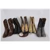 Image 1 : Collection of 5 Paul Bond Cowboy Boots All size 12, one pair sharkskin tan with matching belt & buck
