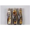 Image 2 : Collection of 3 Case 1 Blade Pocket Knives All with stag handles, two are blue scroll knives which m