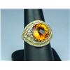 Image 2 : Fantastic 18K YG Ladies Custom Made Ring Set with a very large custom cut Madeira Orange Citrine wei