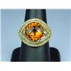 Image 3 : Fantastic 18K YG Ladies Custom Made Ring Set with a very large custom cut Madeira Orange Citrine wei