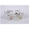 Image 1 : Collection of 6 Modern German Glass Steins 2 have hand painted designs, all have pewter lids, all  a