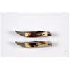 Image 1 : Lot of 2 Stag Handled 2 Blade Case Knives One has the red scroll on the blade which by Case standard