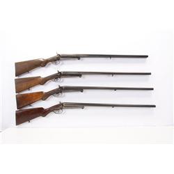 Lot of 4 Husqvarna's Mdl 17 12 ga SNs:116346,108800,164296,67590, Nice lot of double barrel exposed 