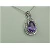 Image 2 : Stylish 10K White Gold Ladies Pendant Set with a nice pear shape Amethyst weighing approx. 2.00 cara