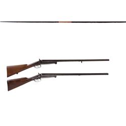 Pair of Husqvarna's Mdl 20 12/16 ga SN:42950,32755, Very nice pair of double barrel exposed hammer s