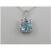 Image 1 : Exquisite 10K WG Ladies Custom Design Pendant Fine set with a custom cut sky blue topaz weighing ove