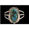 Image 1 : Ladies Navajo Turquoise Bracelet Set in sterling silver, stamped "EC".Set in sterling silver, stampe