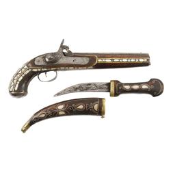 Group of 3 Items From North Africa Consist of: 1-Tourist mock up of early percussion pistol with lot
