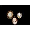 Image 1 : Collection of 3 Antique Cameo's One is signed on back.One is signed on back.