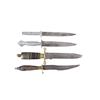 Image 1 : Lot of 4 Bowie Knives 3 are Mexican and 1 Korium is made in Germany, shows heavy pitting and age.3 a