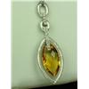 Image 2 : Superb 10K WG Ladies Custom Made Pendant Set with a fine checkerboard cut citrine weighing approx. 3