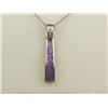 Image 1 : Elegant 10K WG Ladies Custom Made Pendant Channel set with 7 princess cut Amethyst and side diamonds