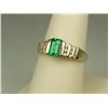 Image 2 : Hi-Quality 14K YG Ladies Custom Made Ring Set with a center Chatham style color emerald weighing app