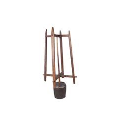 Primitive Wooden Yarn Winder Circa 19th century, has some polychrome finish remaining, measures 38"H