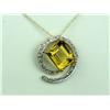 Image 2 : Pleasant 10K Yellow Gold Ladies Pendant Set with a center emerald cut Citrine weighing approx. 3.00 