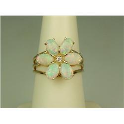 Hi-Quality 14K YG Ladies Flower Design Ring Set with 6 very fine quality Opal weighing approx. 2.00 