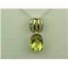 Image 1 : Terrific 14K YG Ladies Custom Design Pendant Set with a center oval lemon quartz and pave set diamon