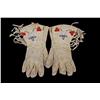 Image 1 : Chippewa Men's Leather Gauntlets Fringed with floral beaded design, shows age, all fingers are intac