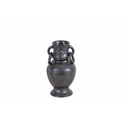 South American Blackware Vase Effigy of a woman, measures 9 1/2"Hx5"W, in overall good condition, no