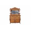 Image 1 : Oak Buffet With Applique Carved Decoration Beveled mirror, nice original hardware, measures 50"Lx23"