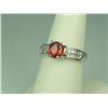 Image 3 : Ladies 14K 2-Tone Gold Custom Made Ring Set with a fine center reddish/orange sapphire weighing 1.58