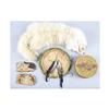 Image 1 : Lot of Miscellaneous Native American Items A white fox pelt, a small buckskin drum, a rawhide hand p