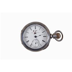 Elgin Coin Silver Case Pocket Watch In pear case, dated 1852, SW/LS, in working condition, glass cas