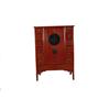 Image 1 : Large Chinese Armoire Red lacquer, in the style of Tyne Dynasty, made from Jumu/Elm, used for storin