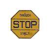 Image 1 : Early Yellow "Stop" Sign In overall fair condition, some losses to the polychrome finish.In overall 