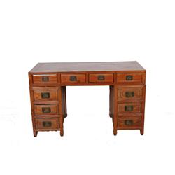 Qing Writing Desk Made of elm, measures 29"x52"x24", undecorated three piece desk with miter joints,