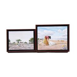 Collection of 2 Arylic on Canvas By noted Native American artist Dan Hosteen Nex Jr. One is depictin