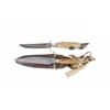 Image 1 : Collection of 2 Deer Hoof Bowie Knives 1 very nice knife with leather sheath marked Joseph Allen & S