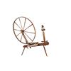 Image 1 : Early Oak Flax Spinning Wheel In overall excellent condition with a box of accessories, late 1700s t