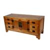 Image 1 : Asian Elm Sideboard Cabinet Measures 23"x48"x17", a square cornered cabinet with miter joints, three